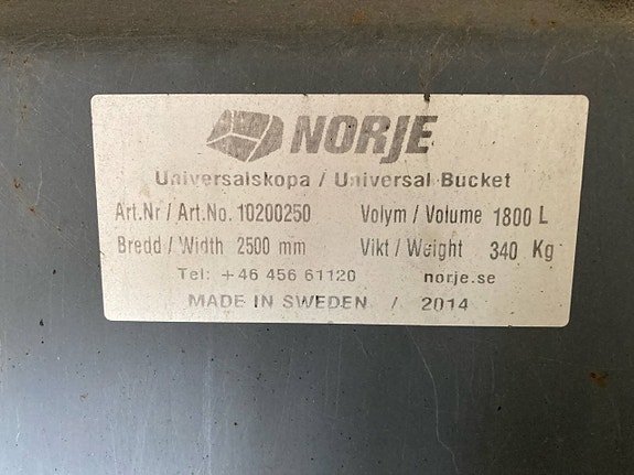Norje universalskopa 2500 mm / 1800 Liter 4 of 4