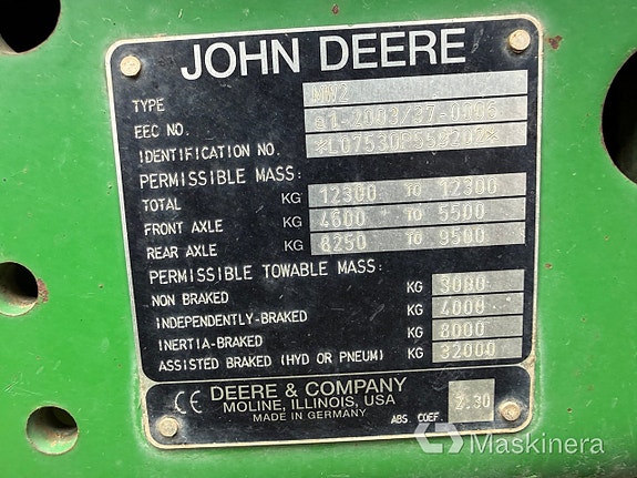 Traktor John Deere 7530 Premium + Extra Uppsättning Däck Och Fälg 24 of 27