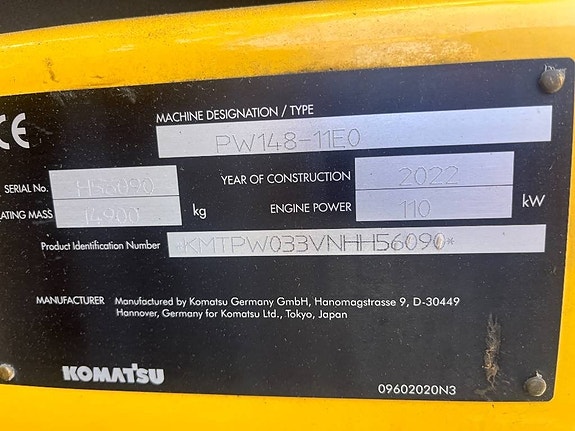 Komatsu PW 148-11 11 of 18