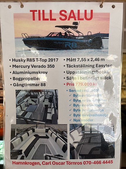 Husky R8S T-Top 2017 till salu 6 of 6