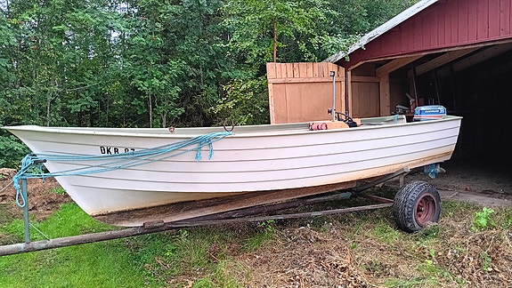 Båt i glasfiber med Evinrude 35 hk och trailer 2 of 3