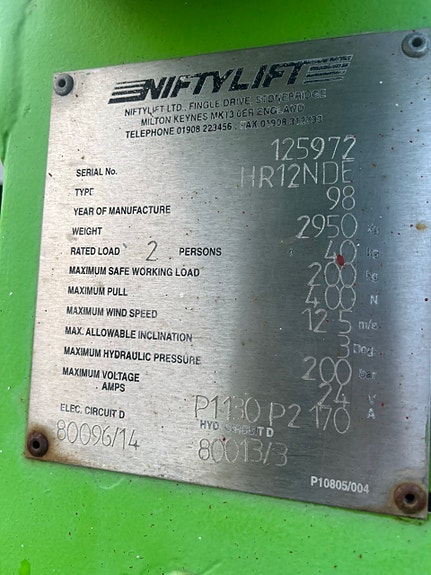 Niftylift HR12 NDE 4 of 6