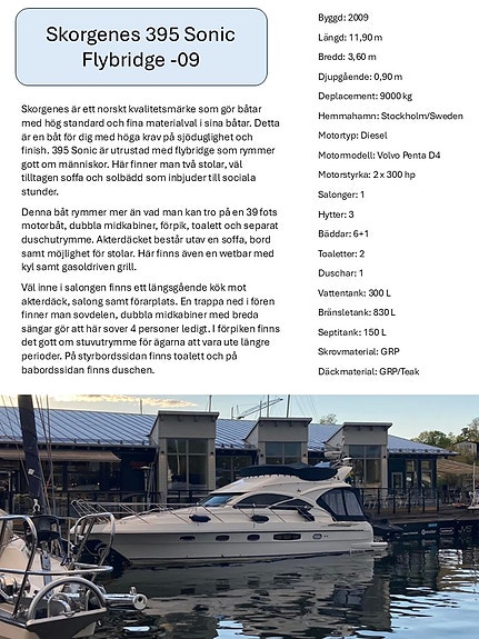 Uthyres 2027 - Mycket fin Flybridge 40 fot 15 of 16