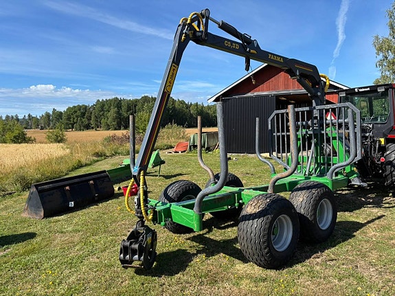 Valmet 465 4wd med lastare Quicke 620, Huggarvagn Farma T9 5 of 9