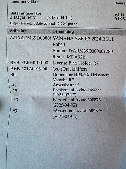 Yamaha YZF-R7 4 of 6
