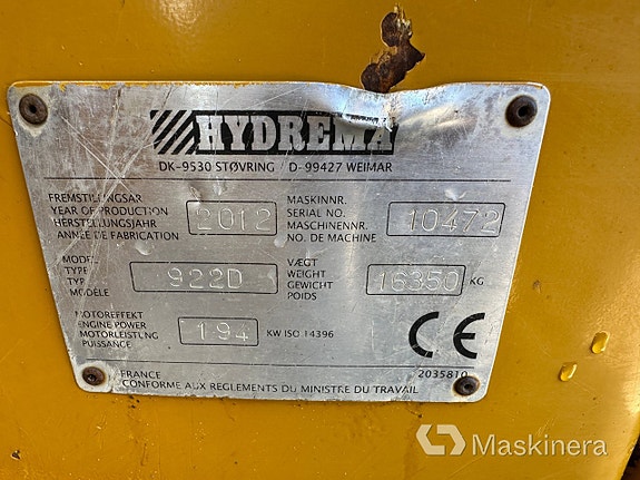 Dumper Hydrema 922D 22 of 27