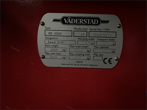 Väderstad RAPID 400C SÅMASKIN 6 of 6