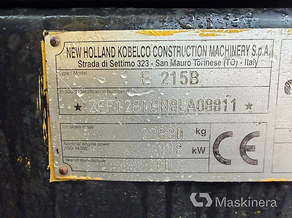 Grävmaskin New Holland E 215B med tillbehör 22 of 27