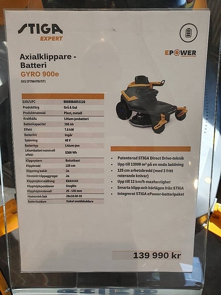 Stiga GYRO 900E DEMO 2 of 2