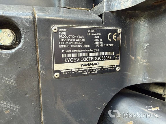 Grävmaskin Yanmar VIO38-U med tillbehör 21 of 27