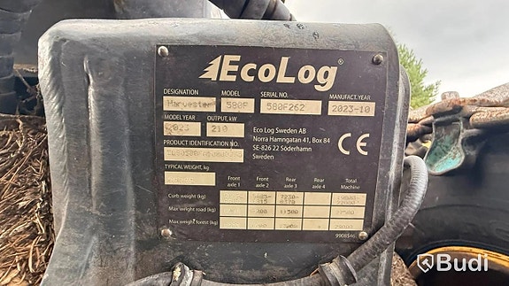 Skördare ECOLOG 580F med aggregat EC561LF -2023 via auktion 25 of 27
