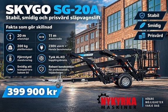 Ny! SkyGo SG-20A Skylift - Släpvagnslift - 20m - Bensin & EL 3 of 12