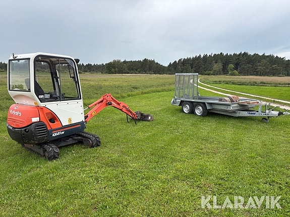 Grävmaskin Kubota KX41-3V med skopor och tran 3 of 6