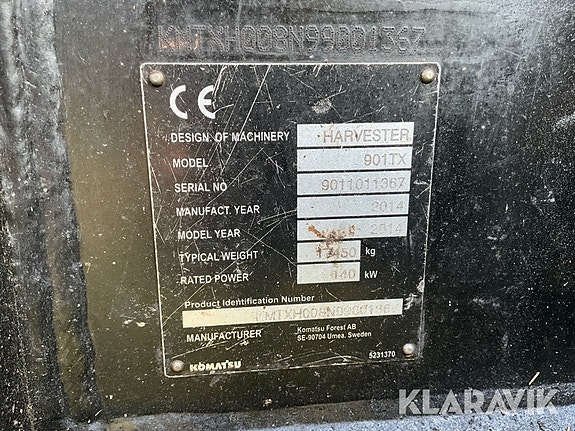 Skördare Komatsu 901TX.1 6 of 6