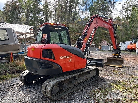 Grävmaskin Kubota KX080-4 med redskap & tiltr 5 of 6