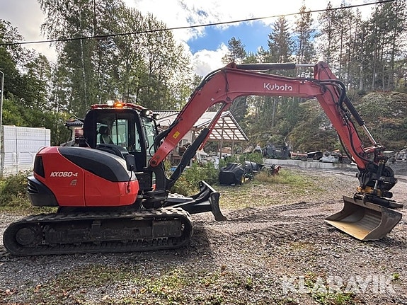 Grävmaskin Kubota KX080-4 med redskap & tiltr 6 of 6