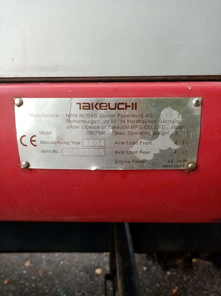 Takeuchi TB175W 9 of 12