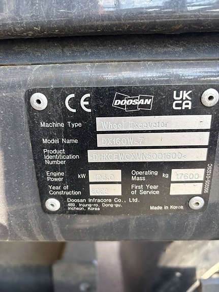 Doosan DX 160 W 4 of 8