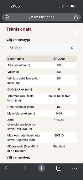 Padagas/Ystamakiner Sandspridare Stora Bm 3 kubik 4 of 4