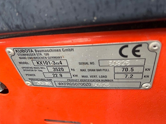 Kubota KX 101-3 A 2 5 of 8