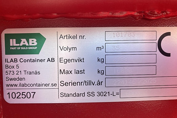 ILAB SS 3021-l Container 20 fot ny (lastväxlar) 5 of 12