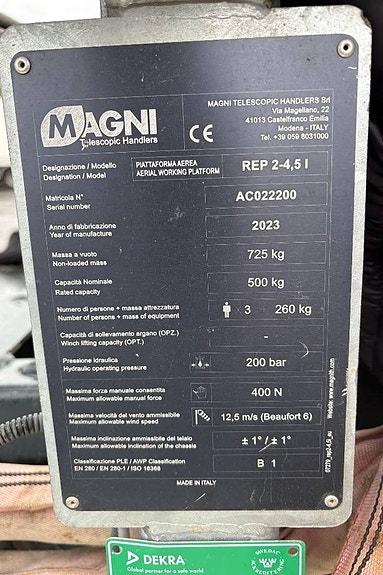 Magni RTH 6.30V/D med ABL Gafflar & Personkorg 24 of 24
