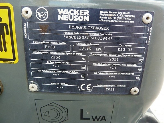 Wacker Neuson ET20 / Engcon EC02, 730 tim. 14 of 15