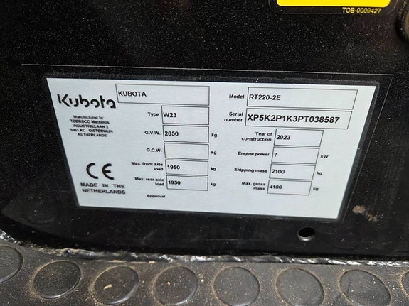 Kubota RT 220-2e 7 of 12