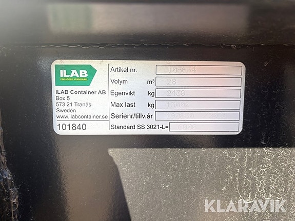Lastväxlarcontainer Ilab 28 m3 4 of 6