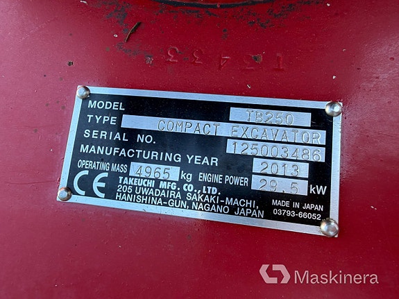 Grävmaskin Takeuchi TB250 14 of 27