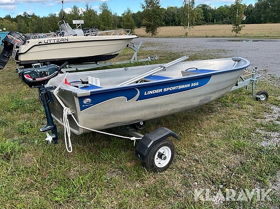 Motorbåt med sjösättningskärra Linder Sportsm 3 of 6