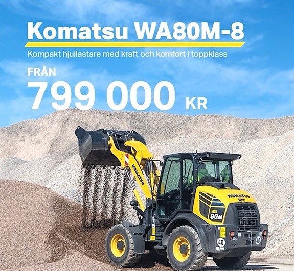 Kampanj! Komatsu WA80-8 kompaktlastare  fr 799 000:-ex moms