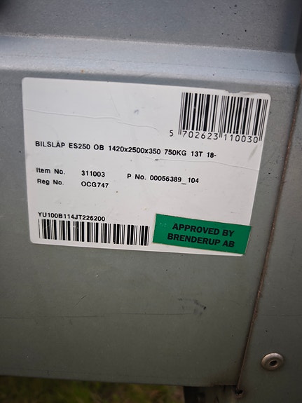 Övriga BRENDERUP EASYLINE ES250S 750KG 3 of 5
