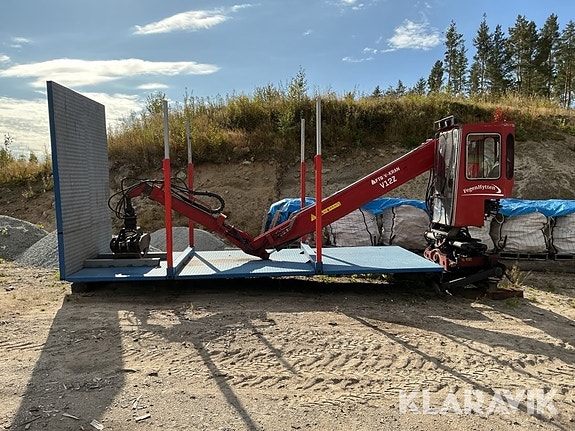 Timmerrede med kran på lastväxlarram V-kran V 3 of 6