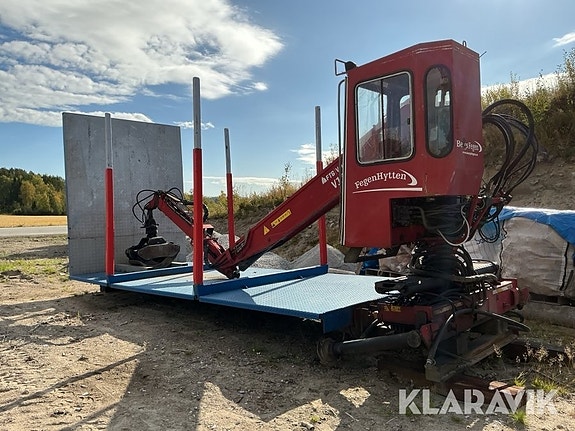 Timmerrede med kran på lastväxlarram V-kran V 4 of 6