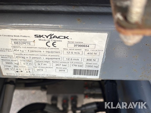 Saxlift Skyjack SJ6832 RTE 4x4 9,7m 3 of 6