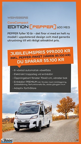 Weinsberg CaraCompact EDITION [PEPPER] 600 MEG KAMPANJ
