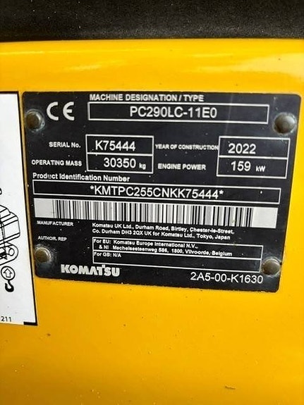 Komatsu PC 290 LC 20 of 20