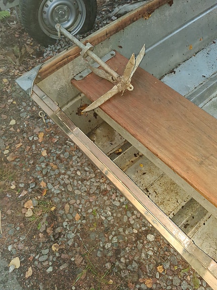 Aluminium båt all trä är slipad oljad 10 of 12