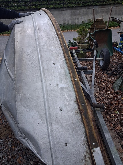 Aluminium båt all trä är slipad oljad 8 of 12