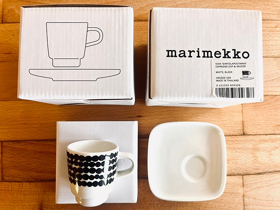 Marimekko Oiva Piccolo espresso – svart/vit