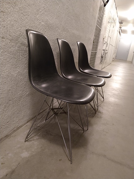 3 st Äkta Vitra Eames Plastic Side Chair DSR (Renoveringsobjekt)