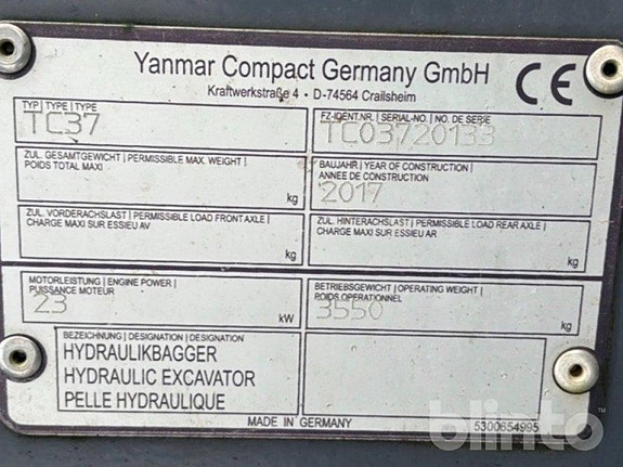 Bandgrävmaskin Yanmar Schaeff TC37-2 6 of 6