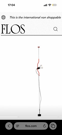 Flos Parentesi taklampa röd design Achille Castiglioni