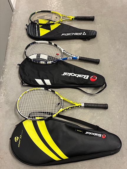 Babolat och Fischer tennisracket