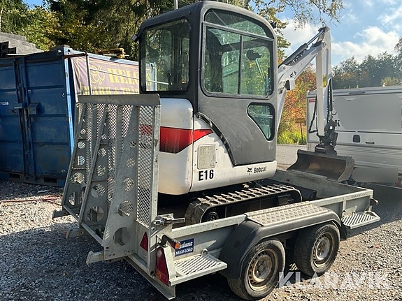 Minigrävare Bobcat E16 A EM med maskinsläp oc 3 of 6