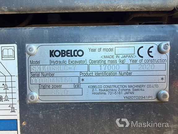 Grävmaskin Kobelco SK140SRLC-7 21 of 27
