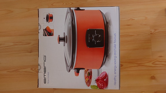 Emerio slow cooker orange med glaslock