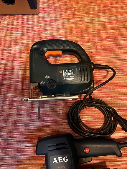 Black & Decker sticksåg + AEG slipmaskin + Skil borrmaskin