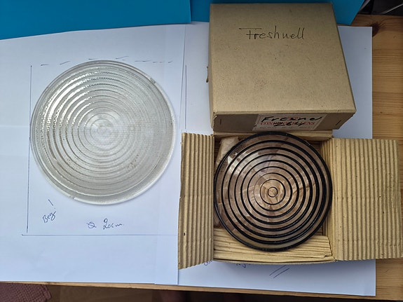 Fresnel glaslins 20 cm rund